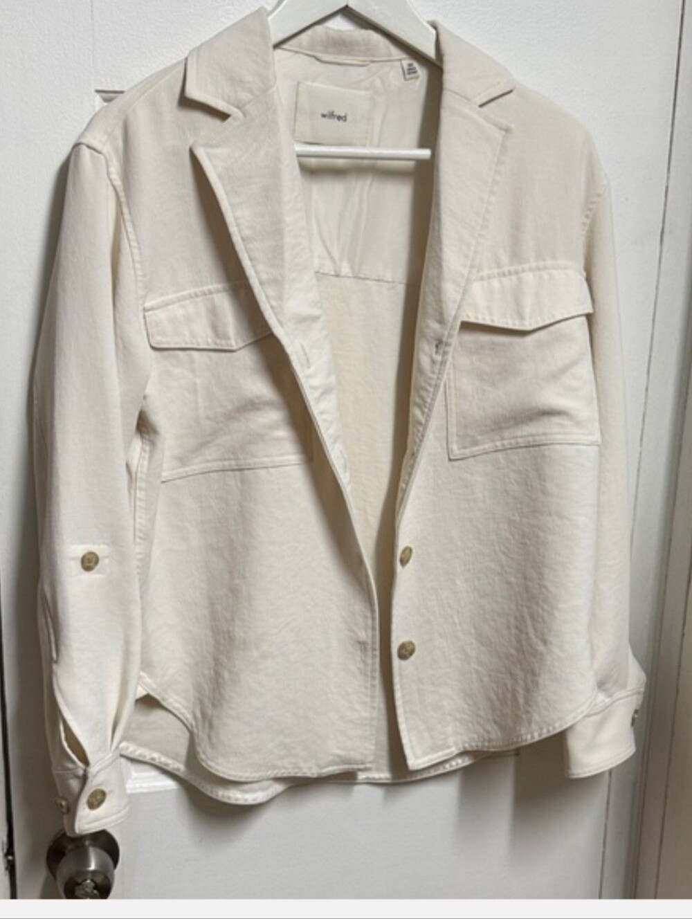 Wilfred Cream Blazer with Button Details Aritzia 2XS